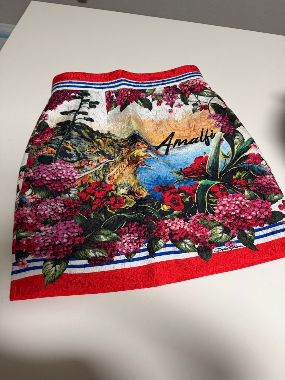 Dolce & Gabbana AMALFI Red Floral Scenic Mini Skirt